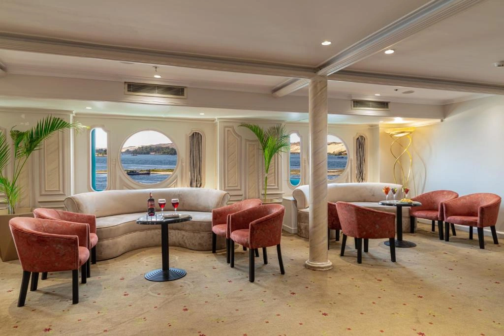 Lounge aboard the Sonesta Moon Goddess Nile Cruise Ship Nile cruise